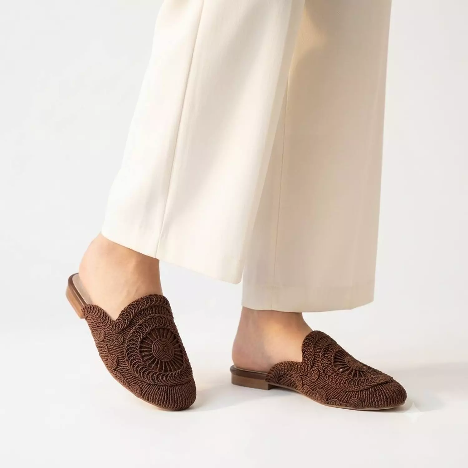 Woven Crochet Mule Flats 1