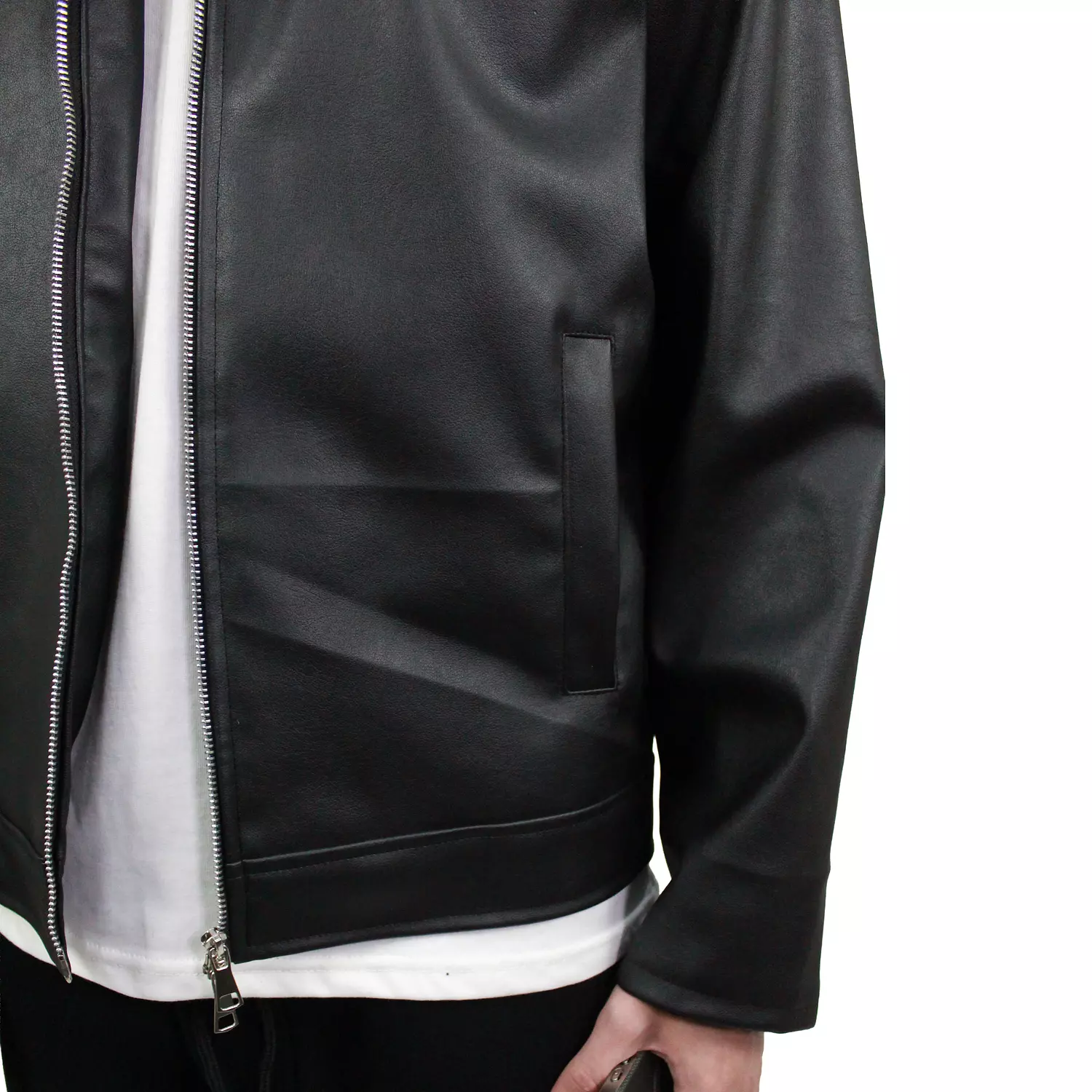 W4 2zippers Leather Jacket boxfit  4