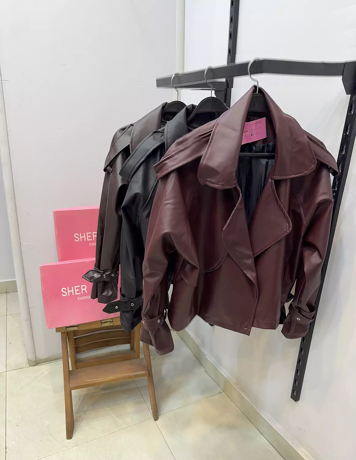 Cropped leather jacket  image