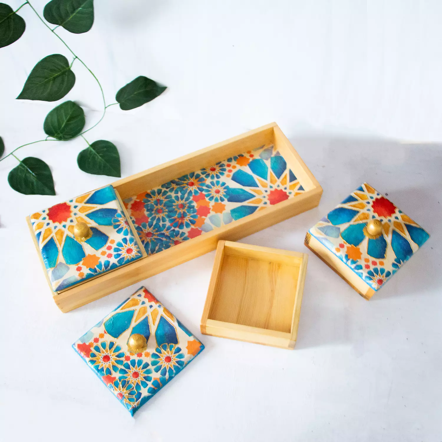 Blue Islamic Star Nuts Tray 4 pieces  3