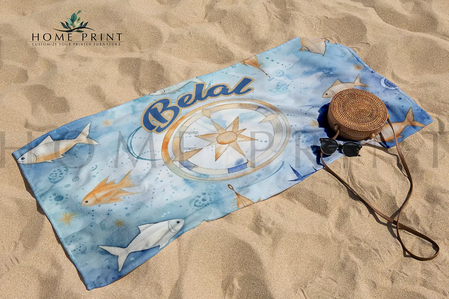 Microfiber Towel  - Sea World - Multi Color Pattern  image