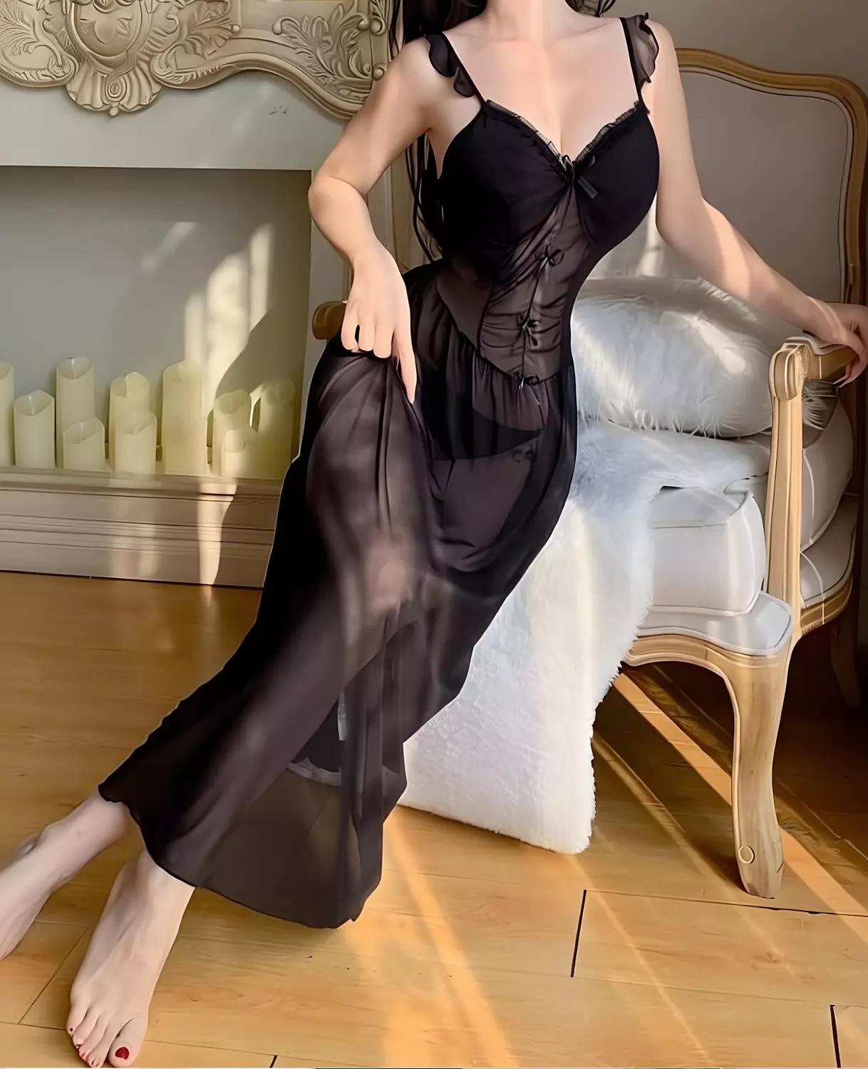 Enchanting Sheer Mesh Corset Gown 2