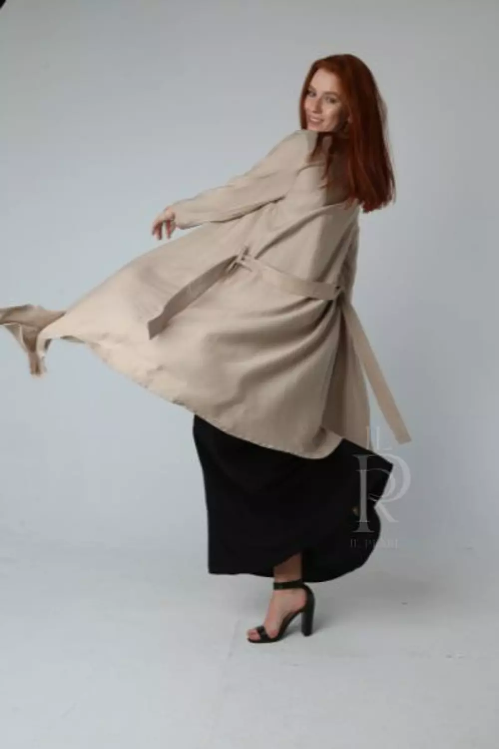 Knee level Linen Cardigan - Beige 5