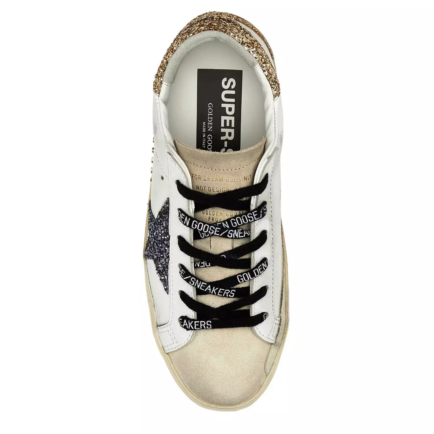 Golden Goose White and Gold Leather Sneakers 2