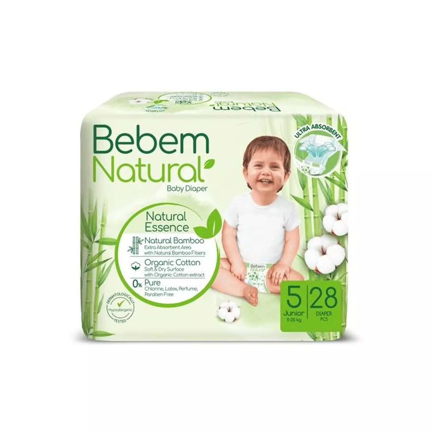 Bebem Natural Diapers - Size 5 Maxi - 28 pcs     image