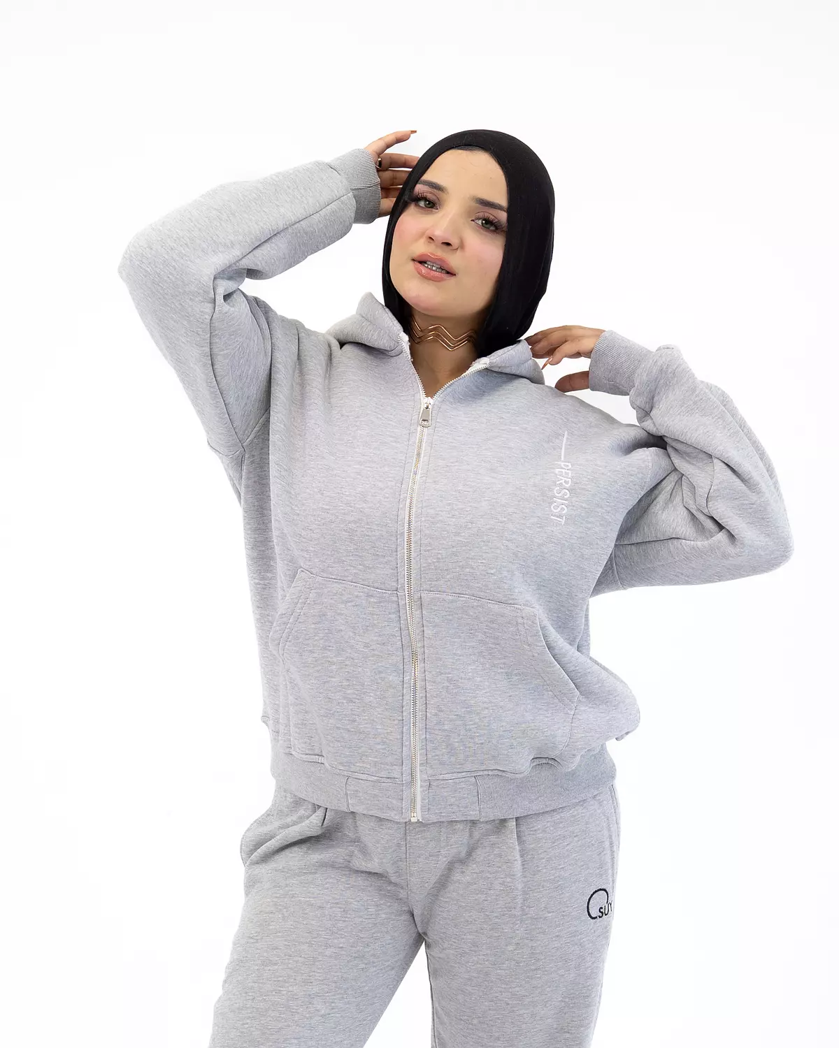 Persist ZIP UP Sweatshirt _ Grey 3