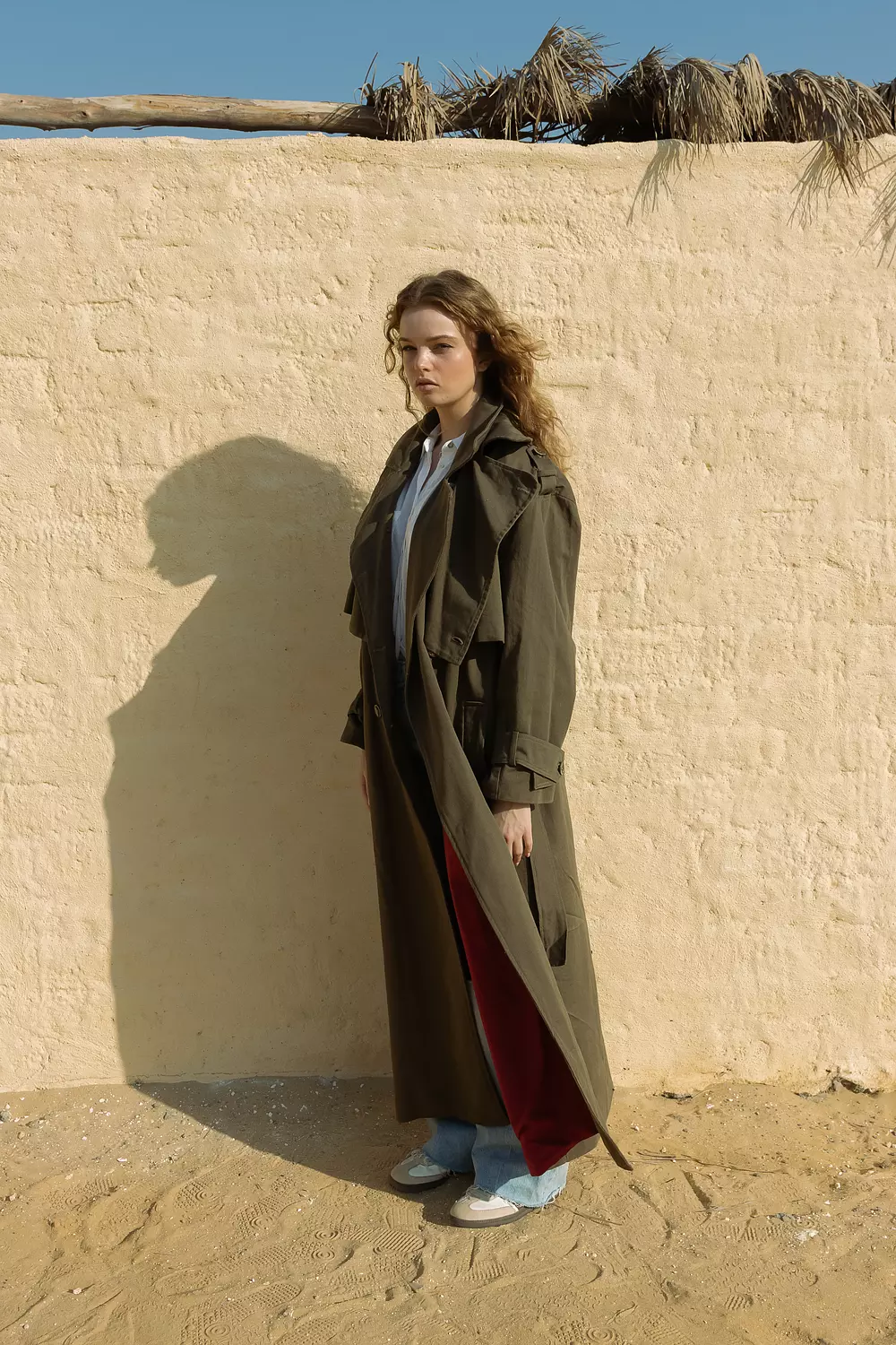 Convertible Trench Coat - olive green 2