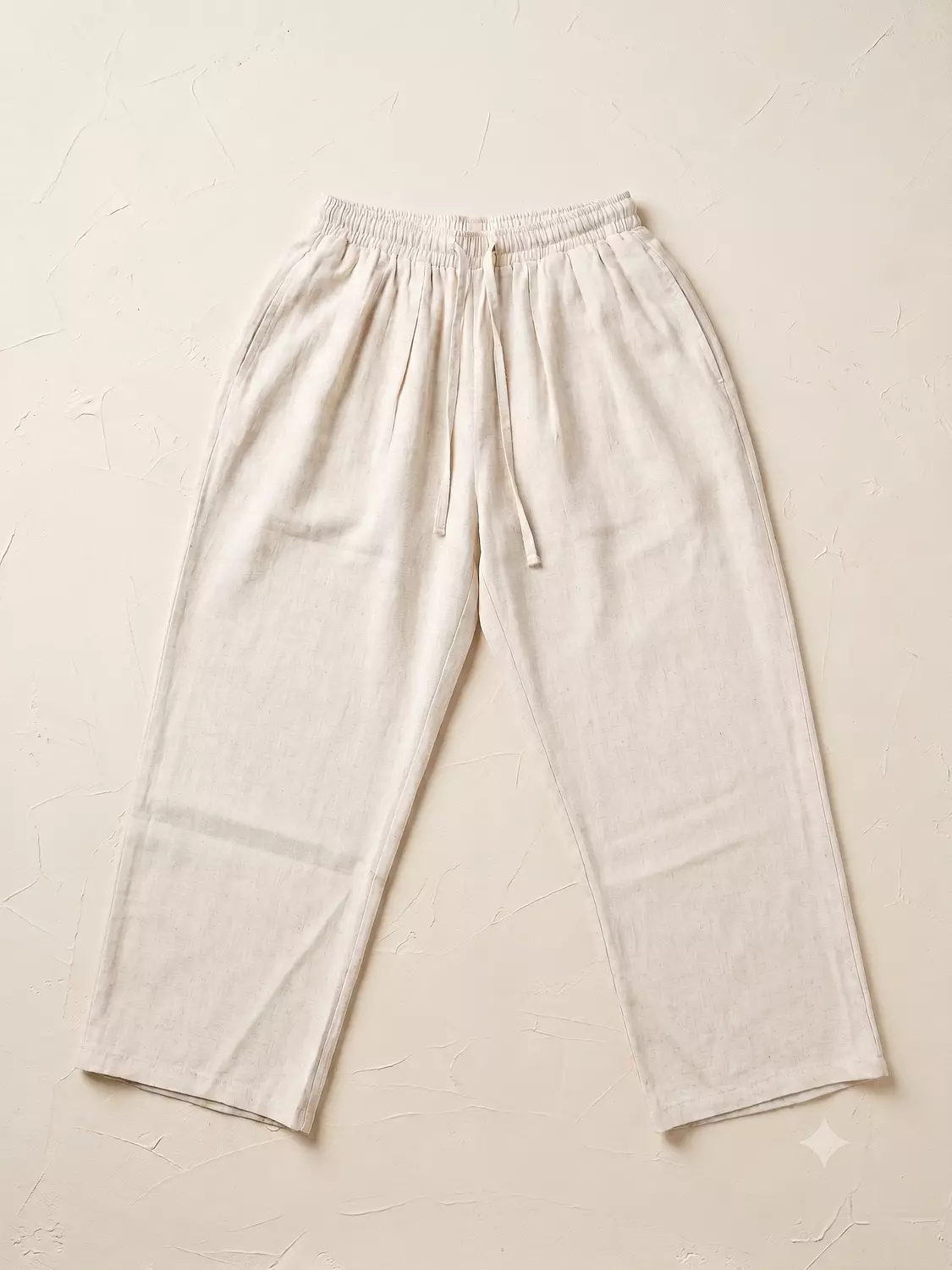Beige Linen Regular Pants  hover image