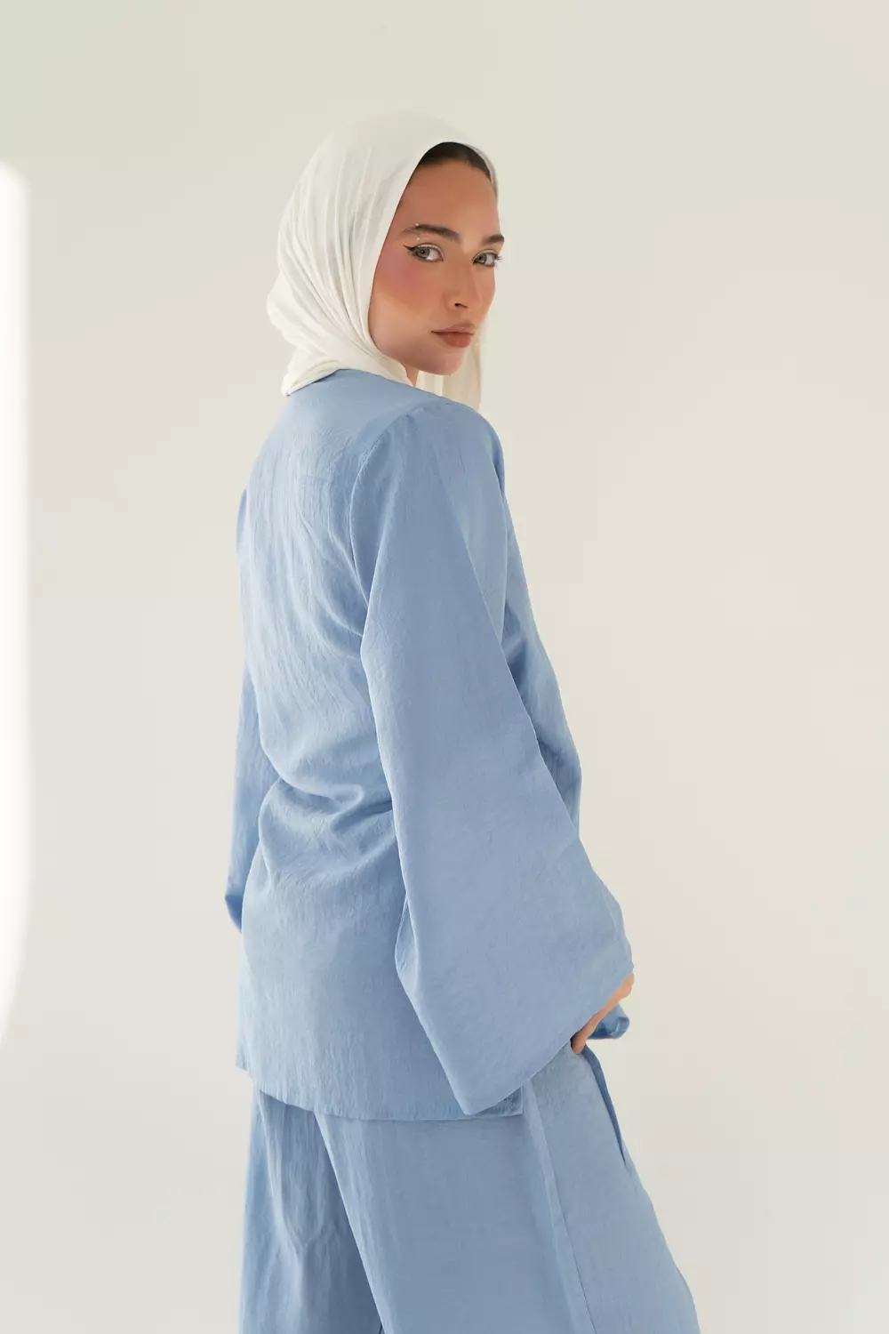 Layal Wrap Set In Baby Blue 2