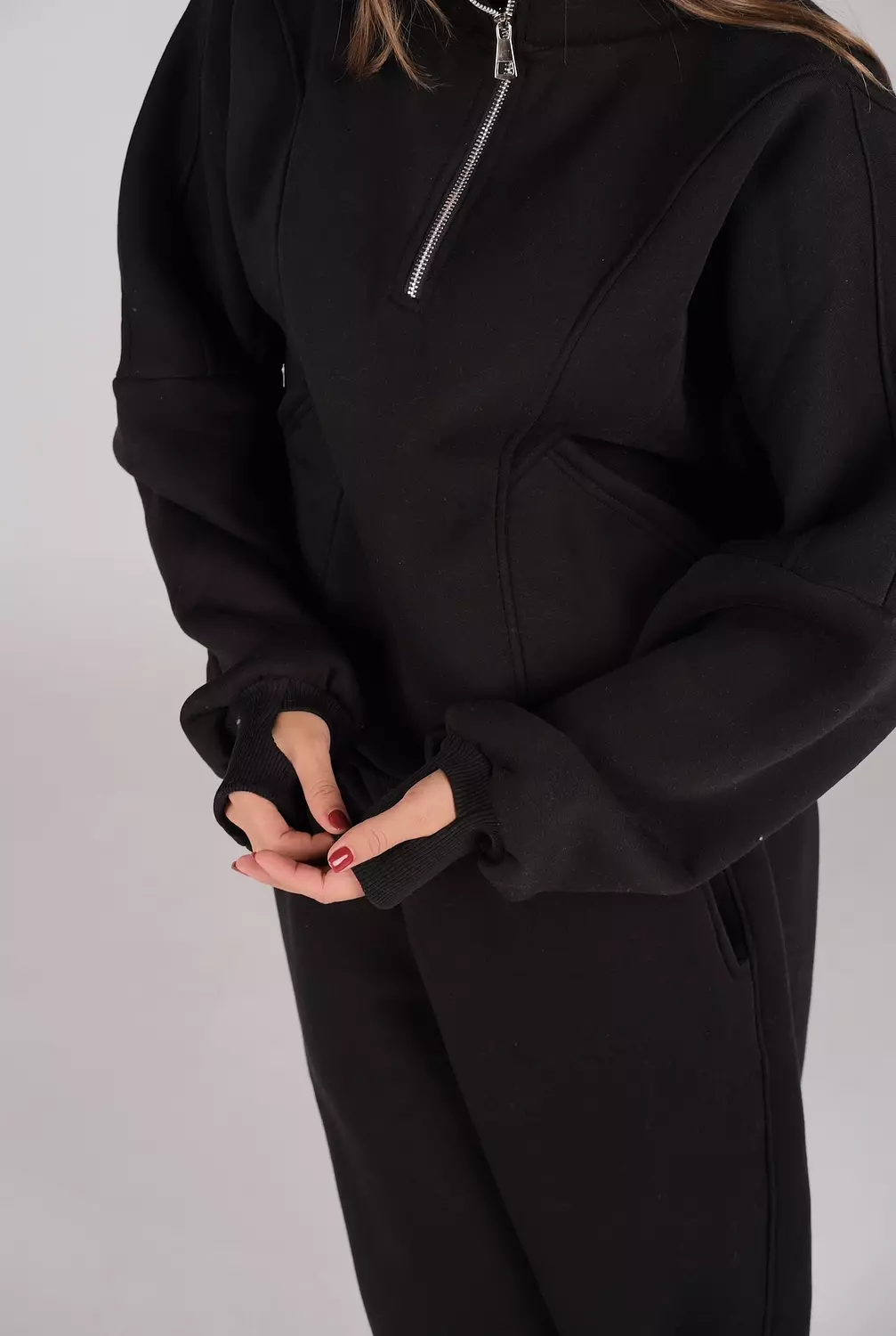 Finger Quarter zip Sweater  3