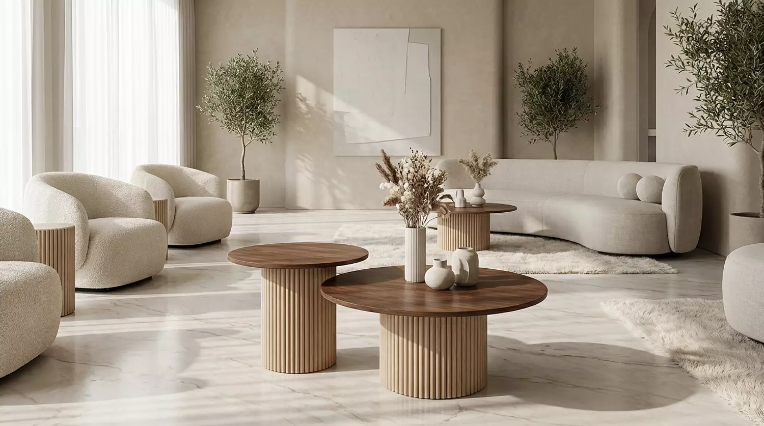 طقم ترابيزة قهوة بقشرة جوز hover image