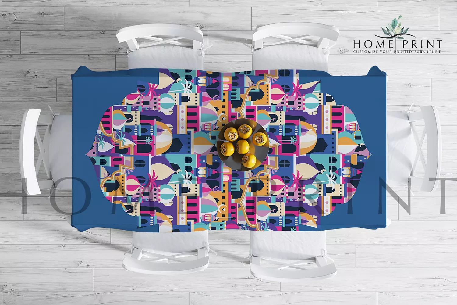 Ramadan Tablecloth  - Ramadan Vibes and shapes  - Multi Color -145 cm in 250 cm  image
