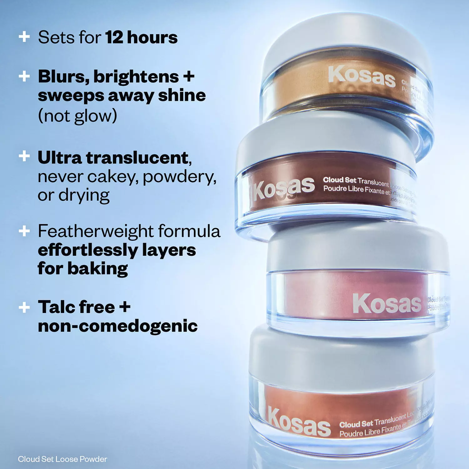 kosas Cloud Set Loose Powder Translucent Setting + Blurring Powder 3