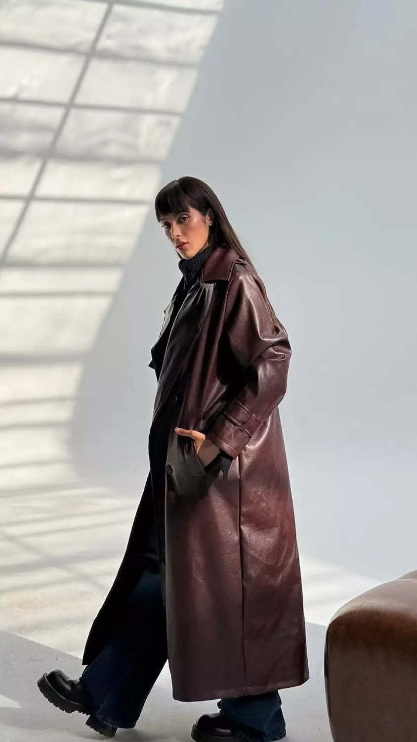 Longline Leather Duster Coat 15