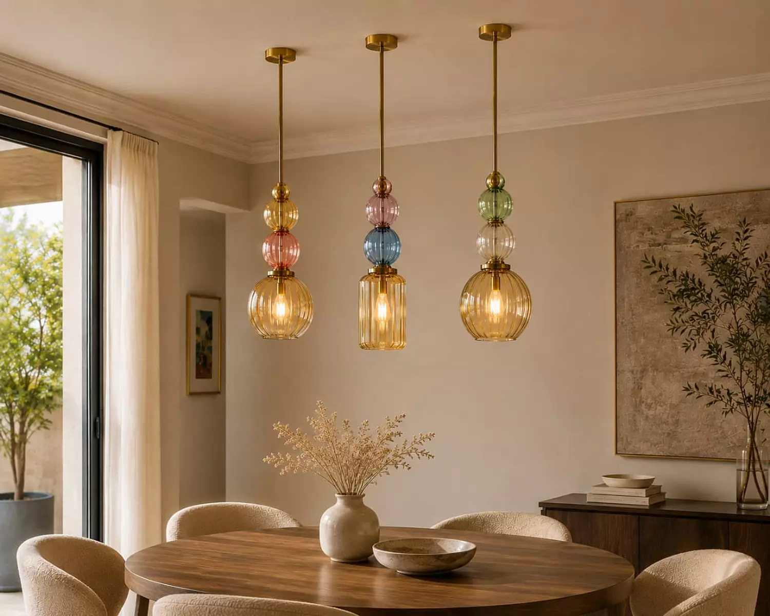 Halo - Handmade Pyrex Glass Pendant Light- Multicolor  image