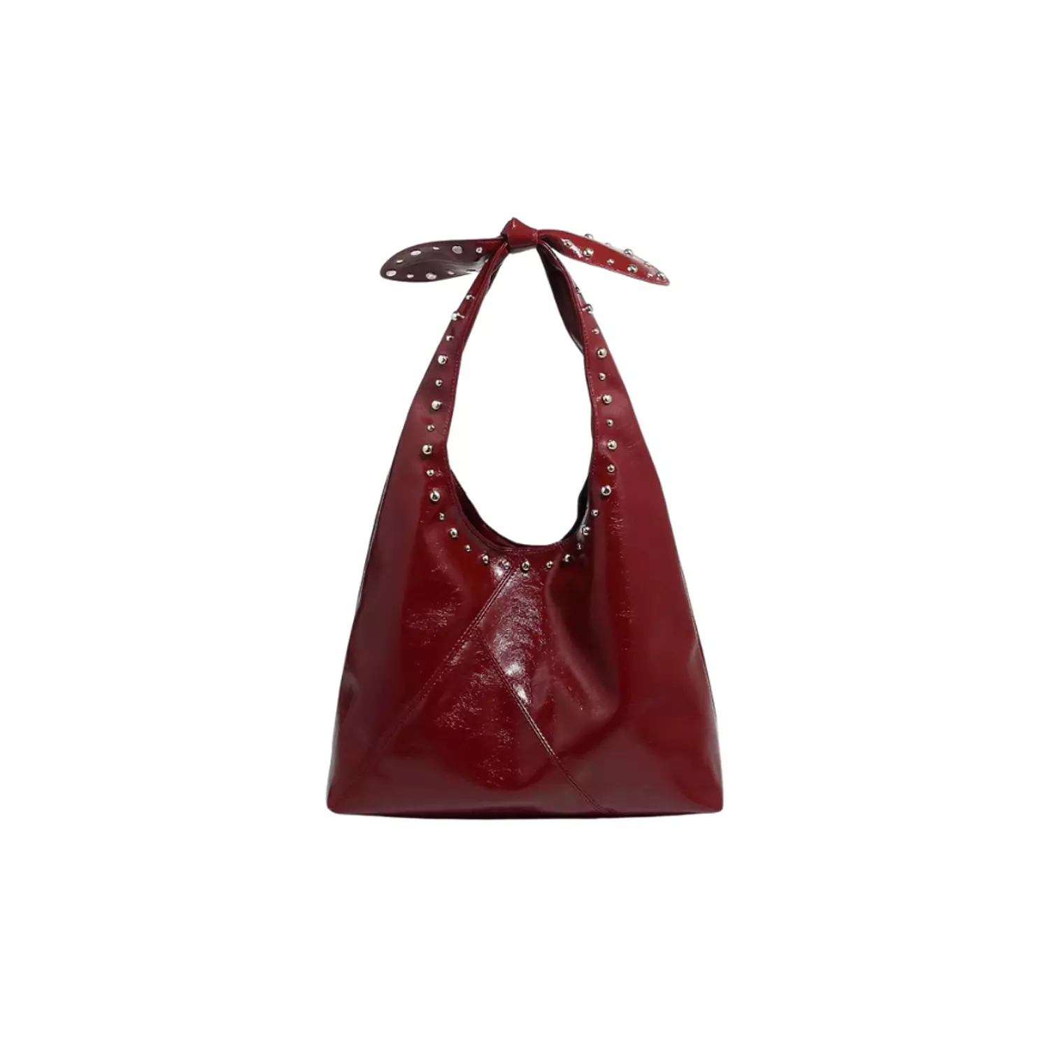 Burgundy Studded Frame Shoulder Bag   image