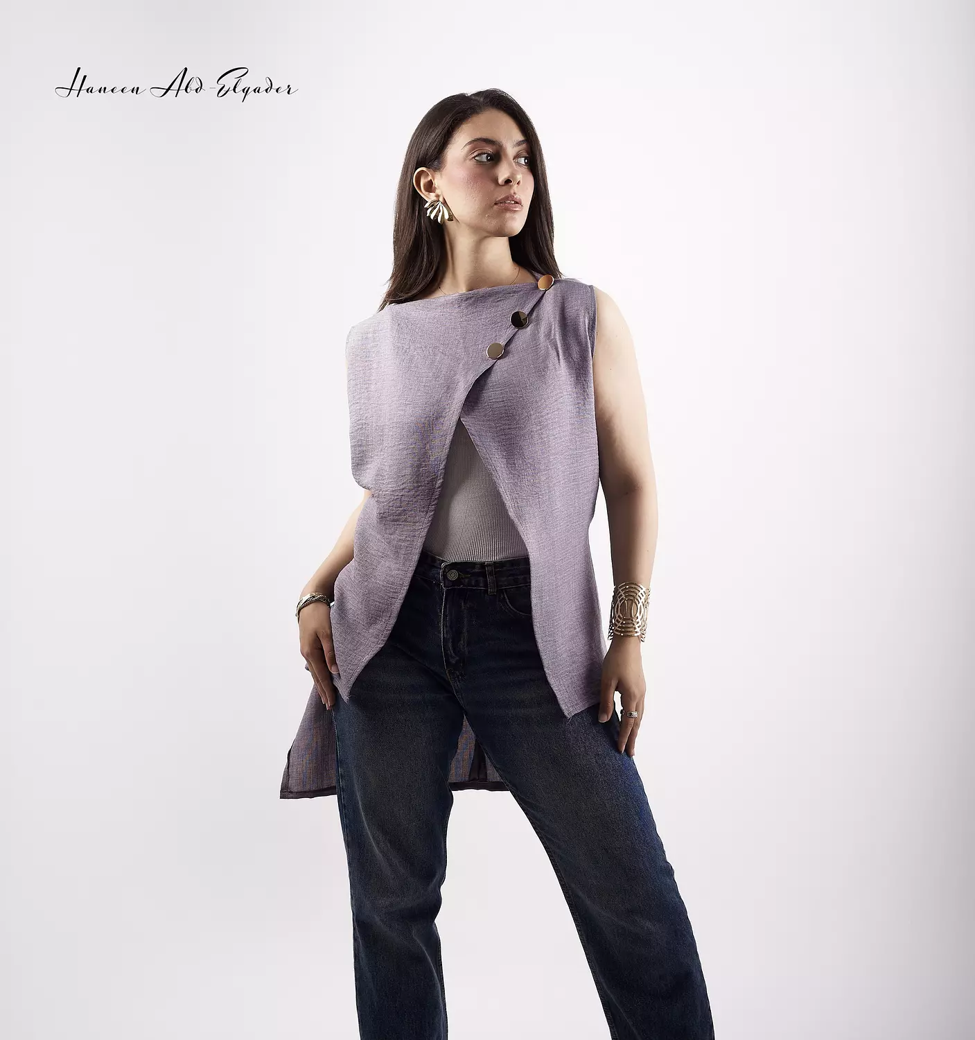 Gray wrap blouse  2