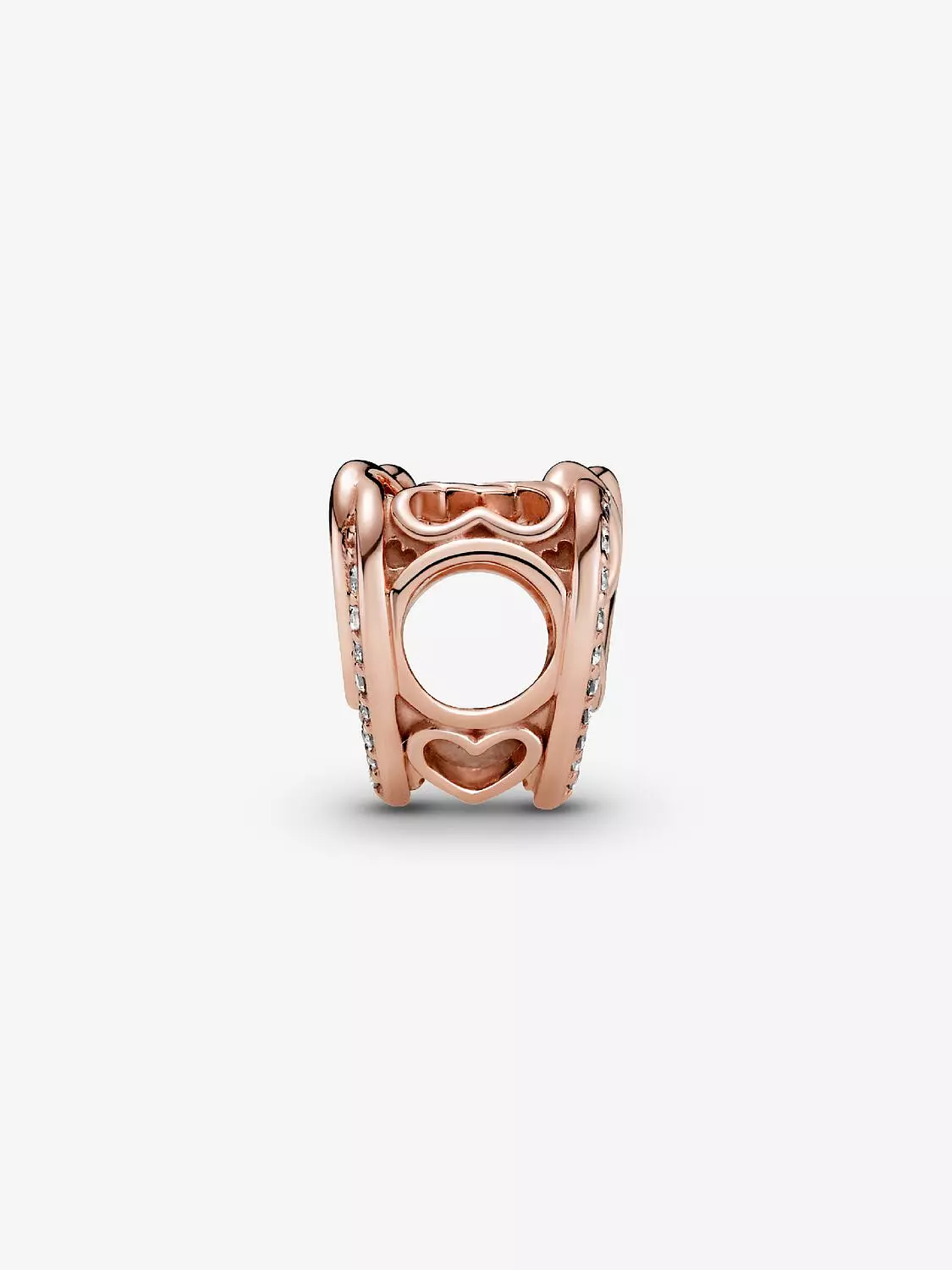 Sparkling Entwined Hearts Charm 14k rose gold plating 2