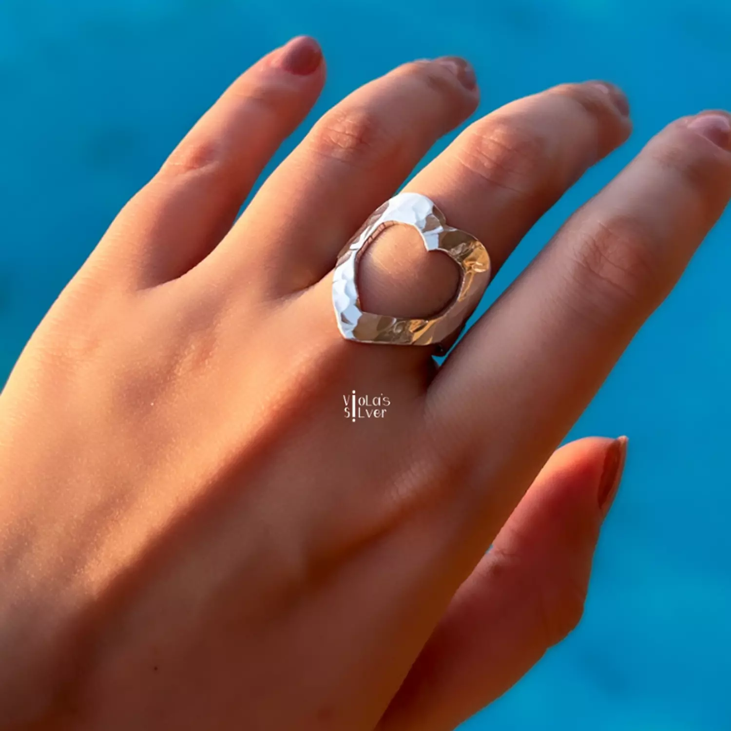 Silver heart ring  image