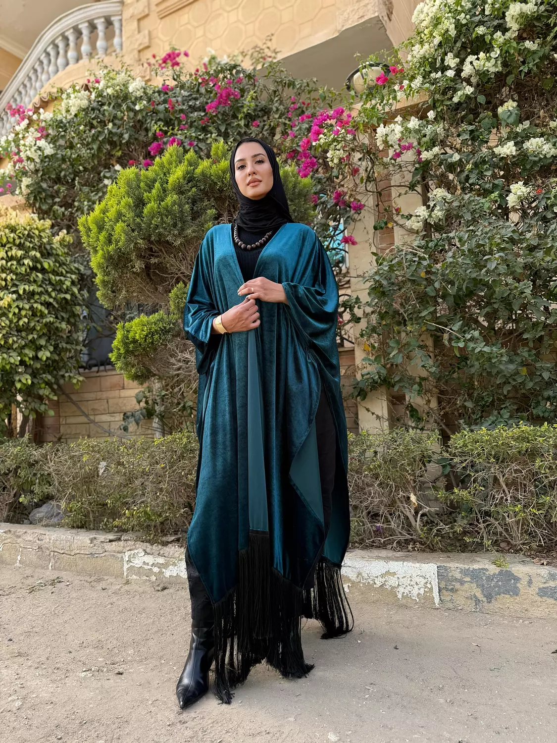Halima Dark Green kaftan   1