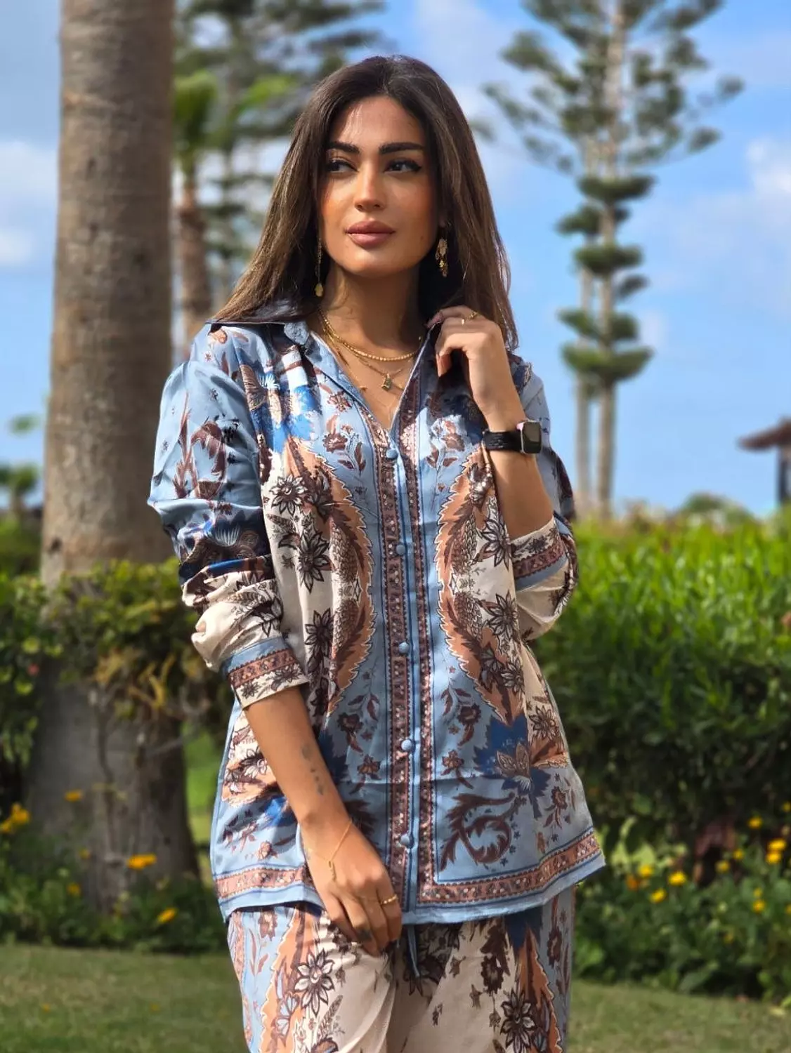 Baby blue satin set  hover image