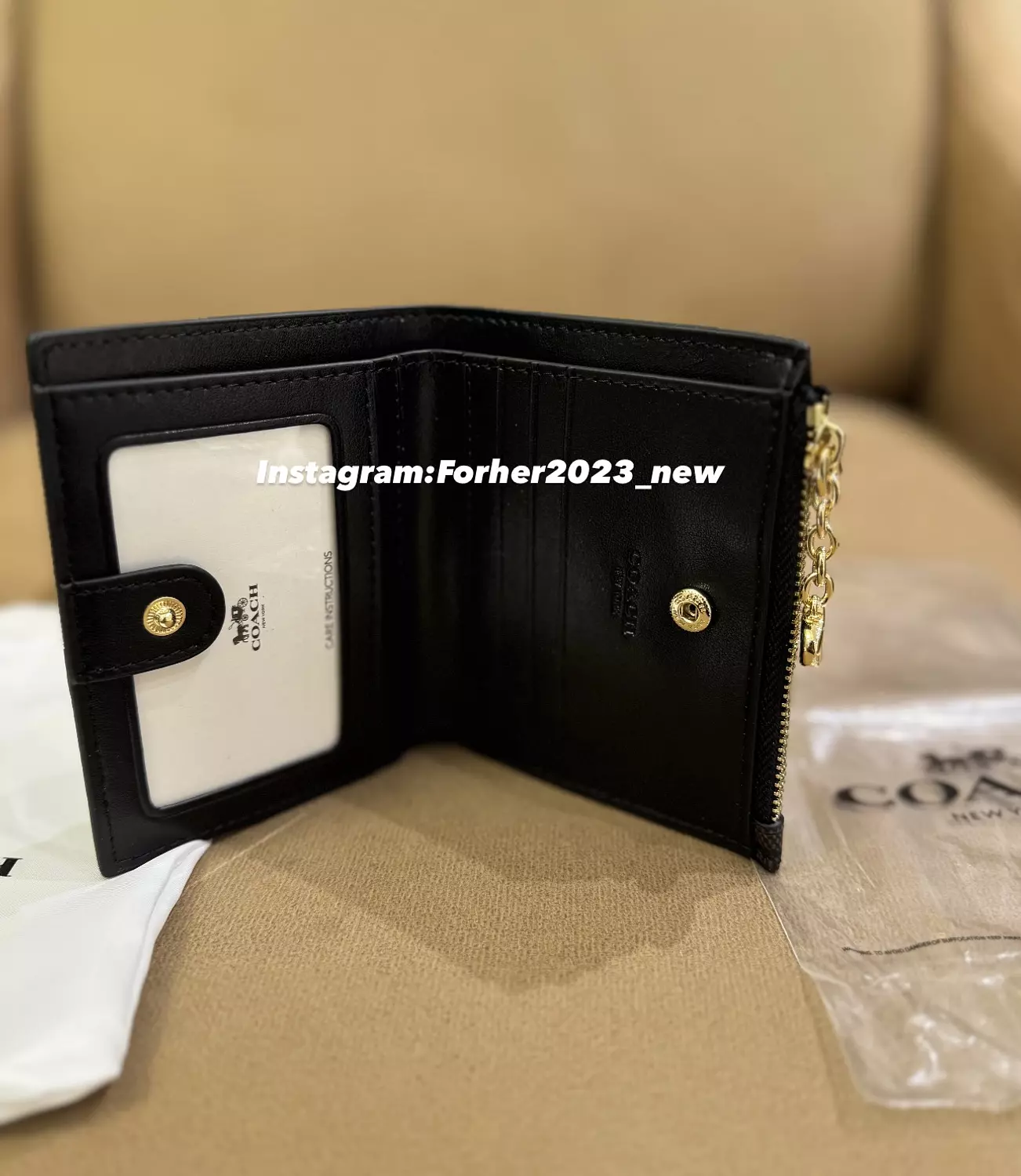 Coach bifold wallet brown black 3