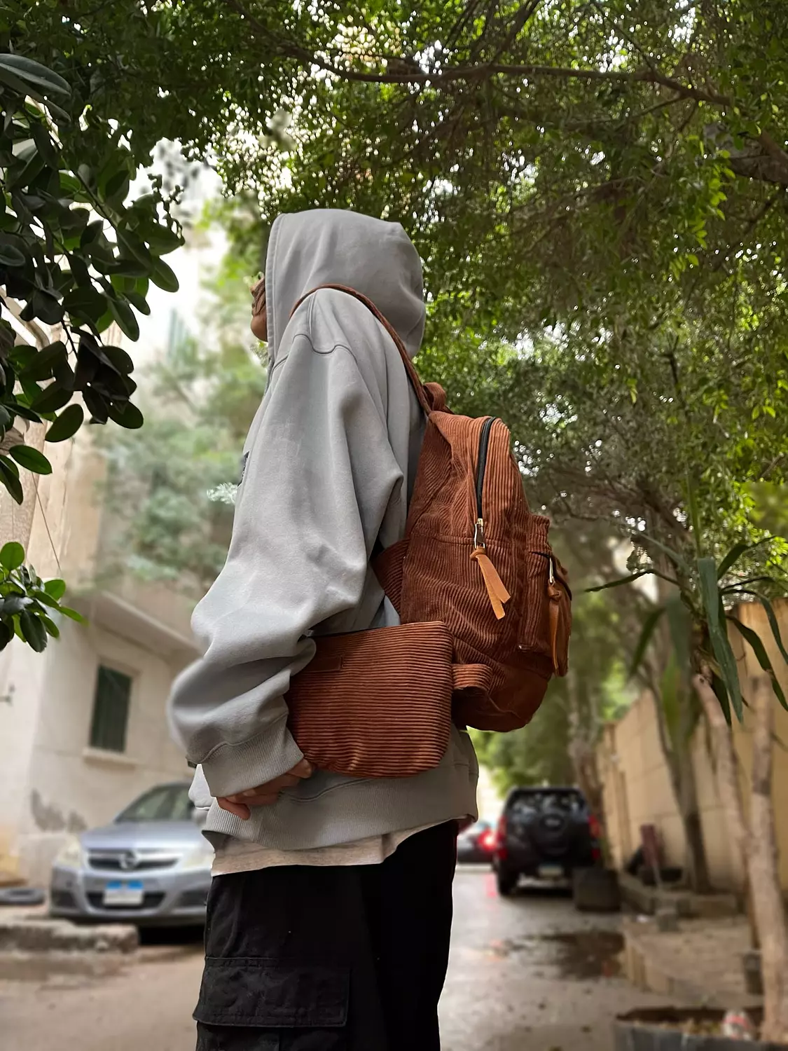 Velvet back bag - Brown 1