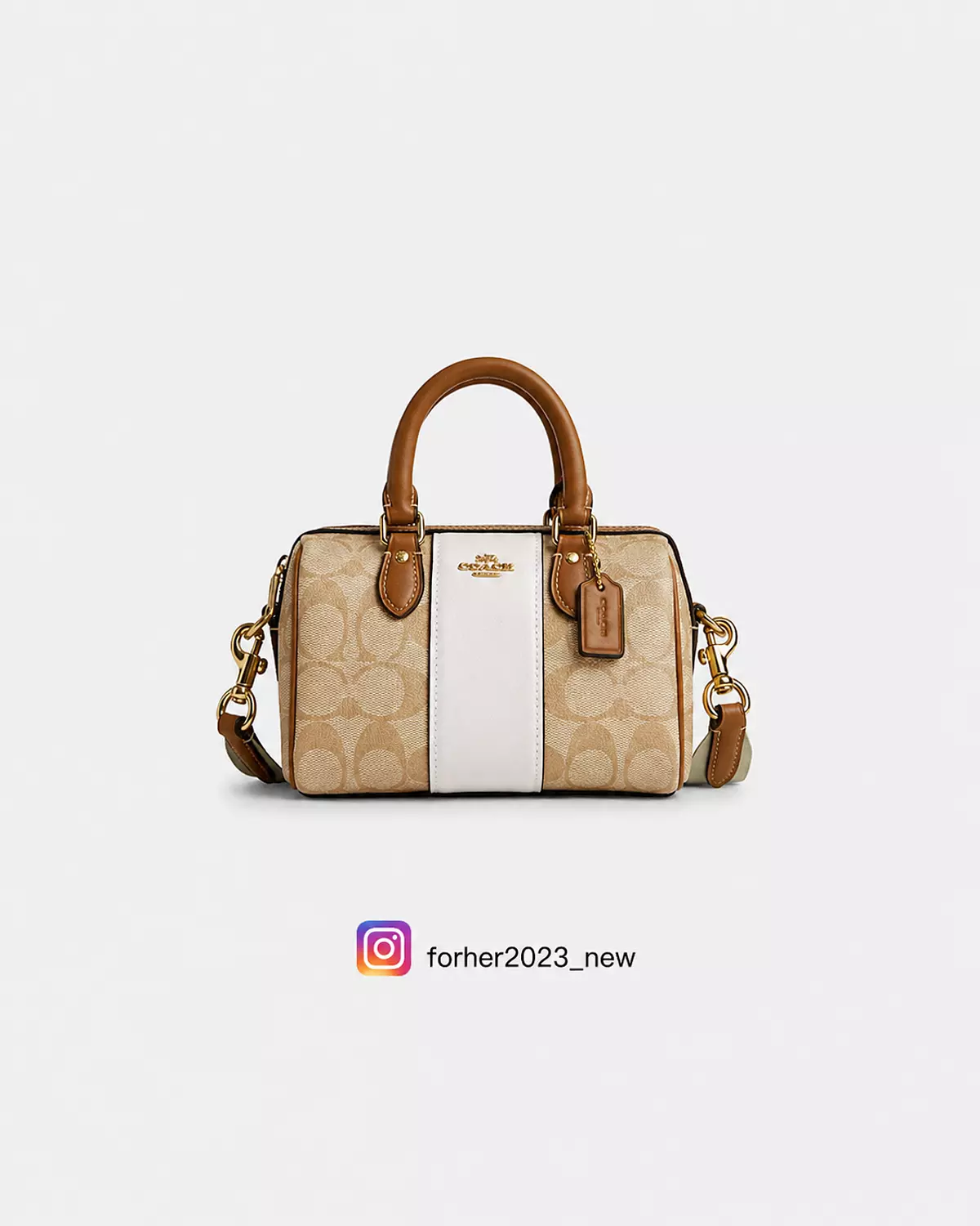 Coach Mini Rowan Crossbody In Signature Canvas With Stripe image