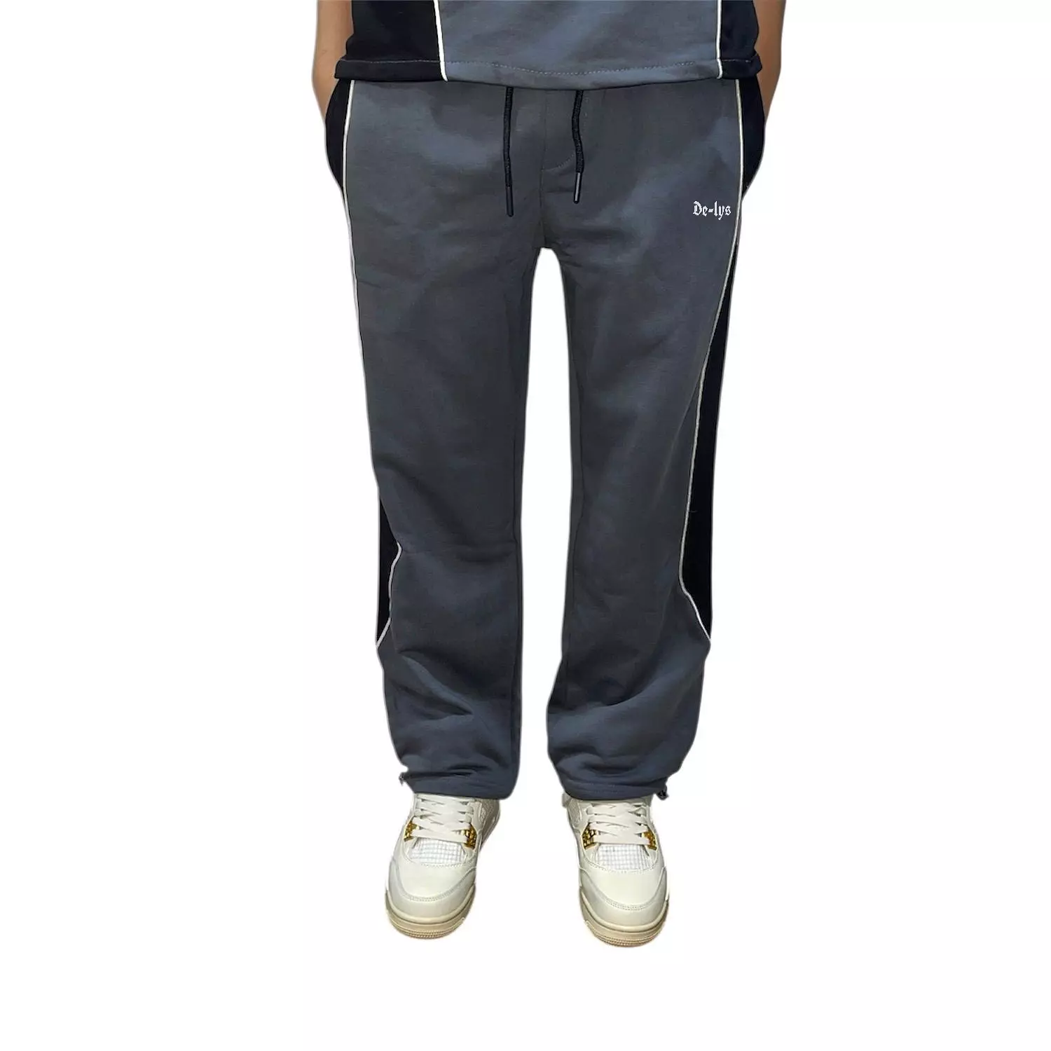 De-lys pants Black & Grey with white stripe 5