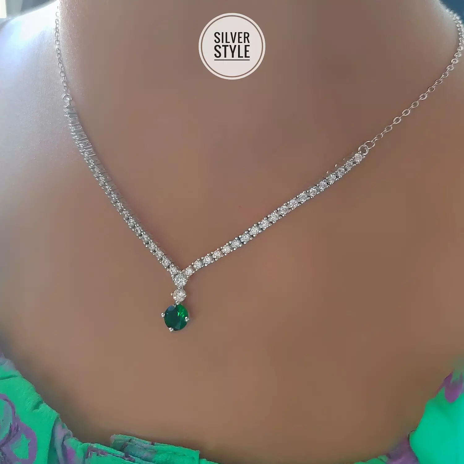 Green Tennis Necklace  image