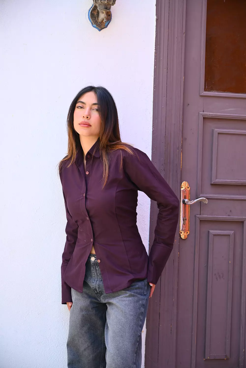 Casual  Slim Shirt with Ribbons hover image
