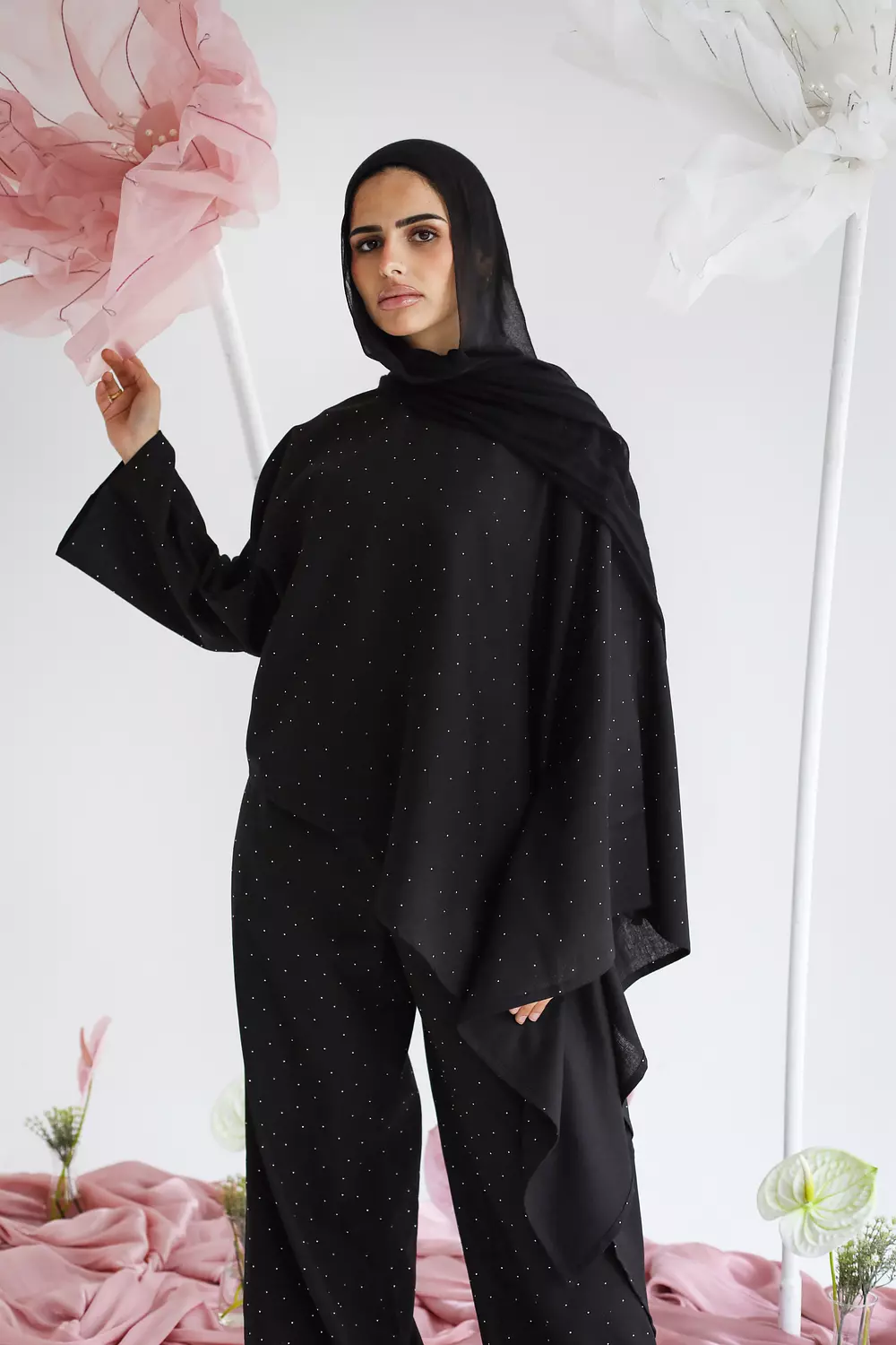 Rhinestone Pants in Black image