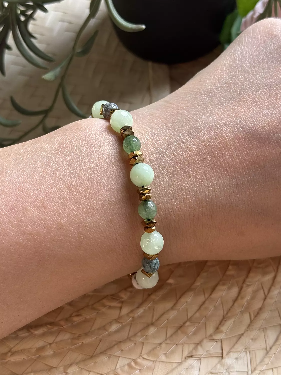 Hematite / Agate Green Bracelet ( Stock ) 3