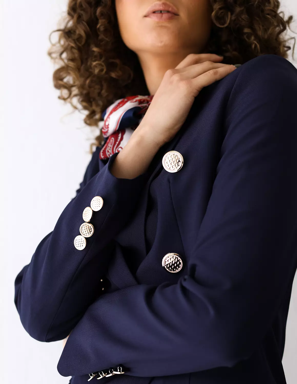 Navy Shadow double breasted blazer 5