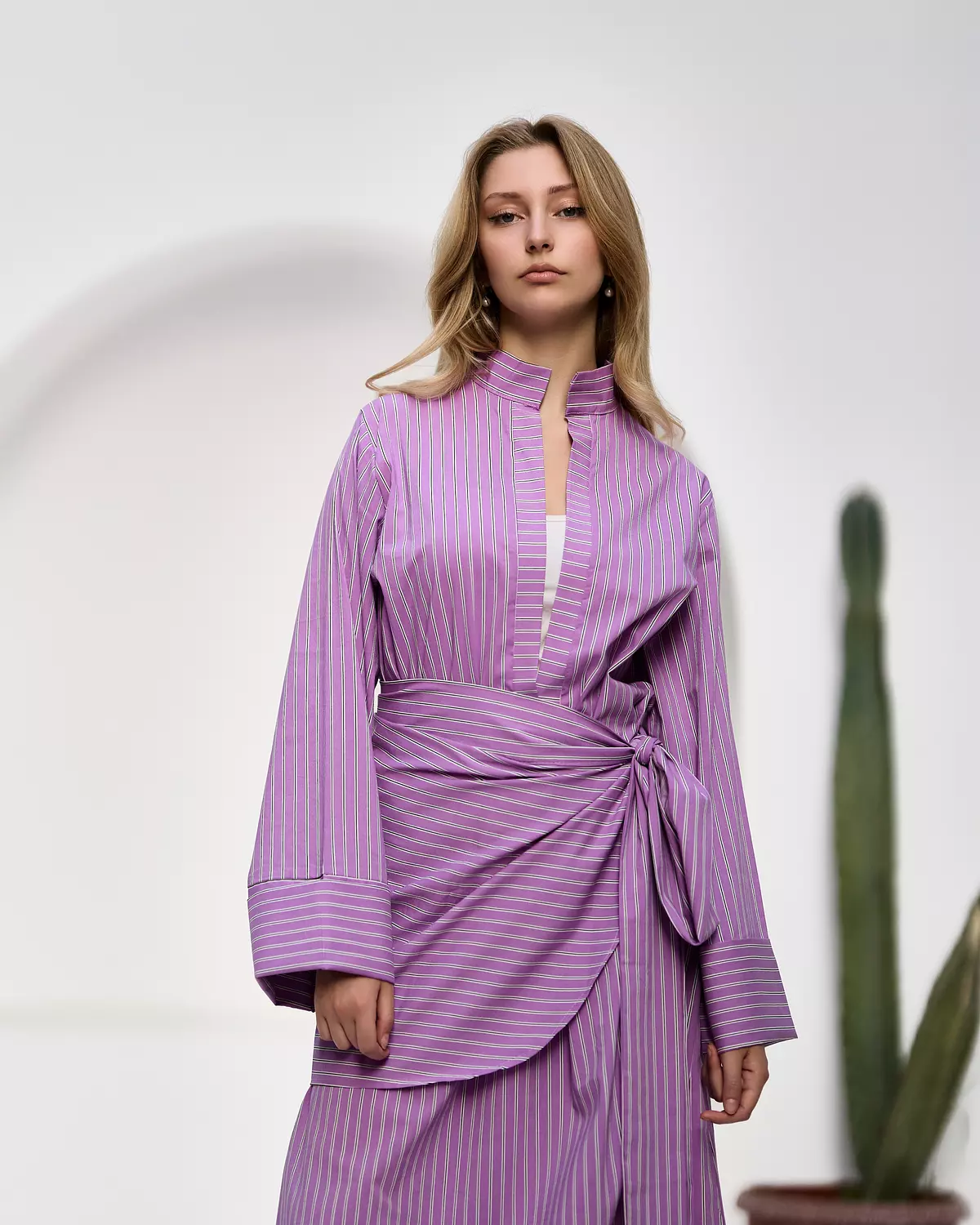 Poplin striped dress image