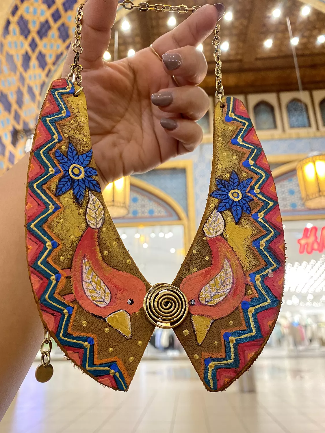 Drawing leather necklace image