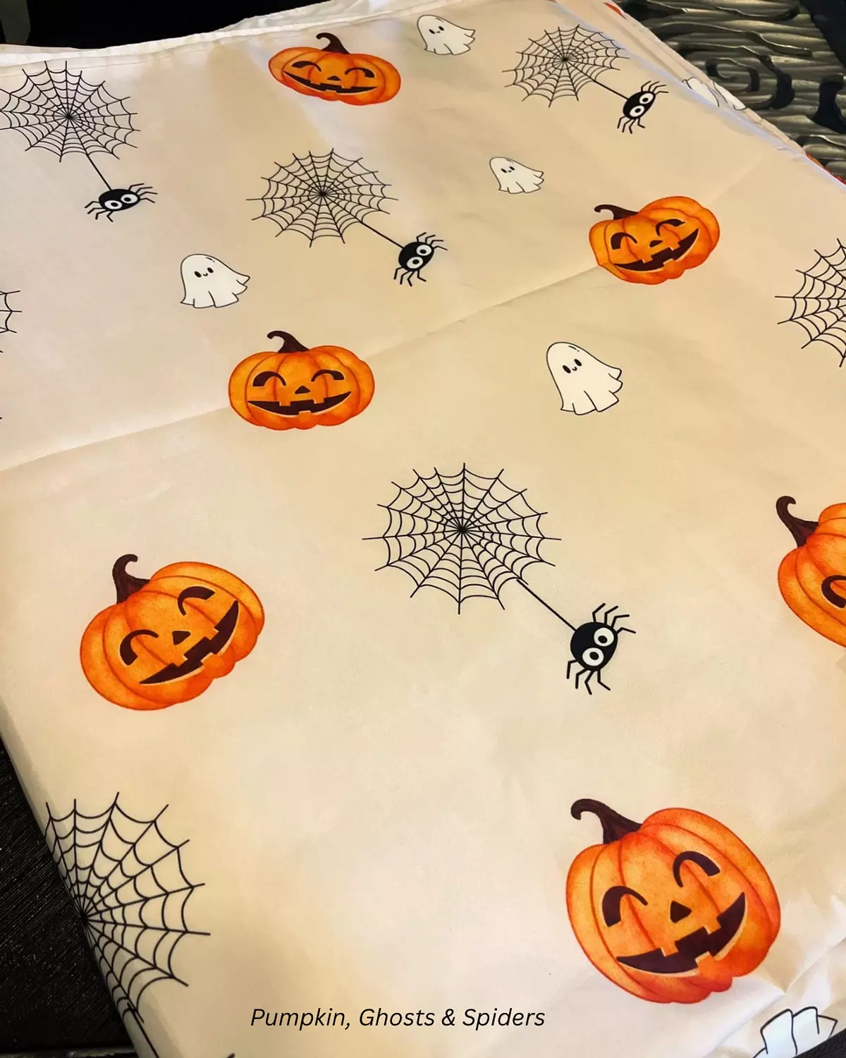 Pumpkins Spiders & Ghosts Halloween Tablecover 2