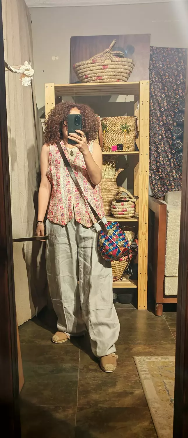Small Indian bucket bag hover image