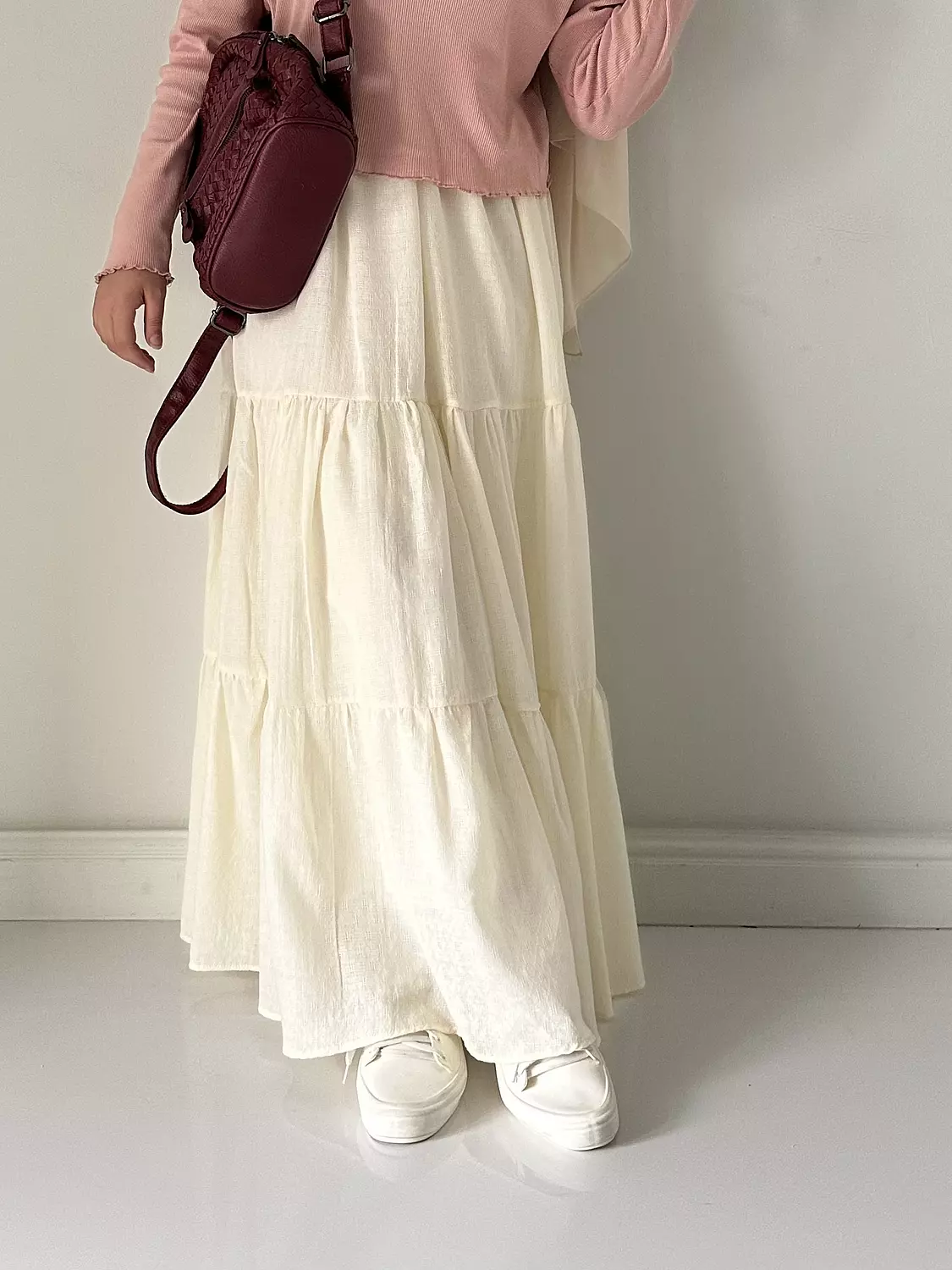 Voile linen ruffles skirt(T)  5