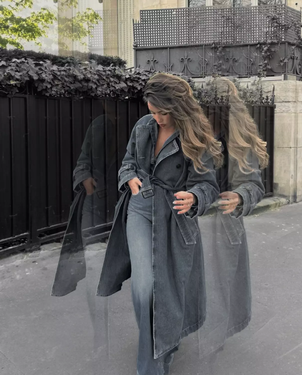 Denim trench coat  4
