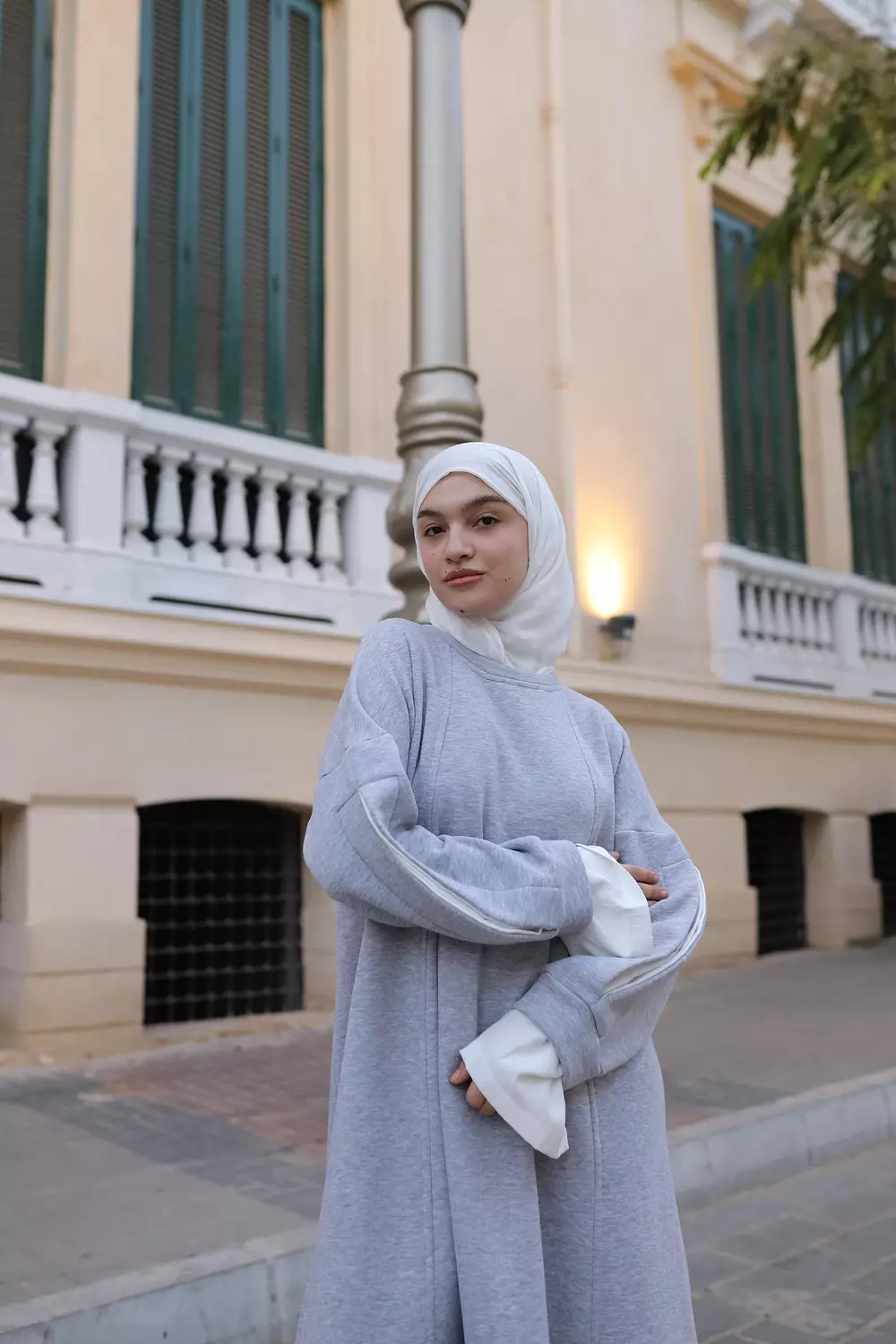 Nyla hoodie dress in gray image