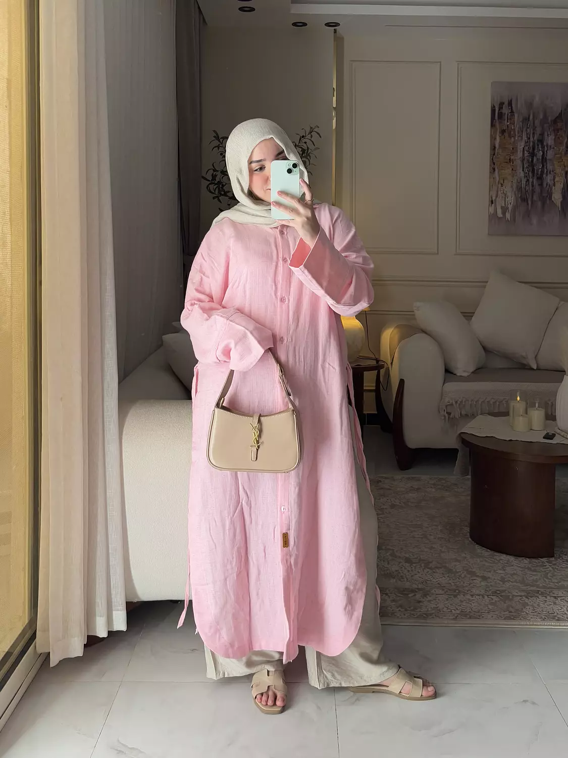 Lina Shirt Dress in Pink 5