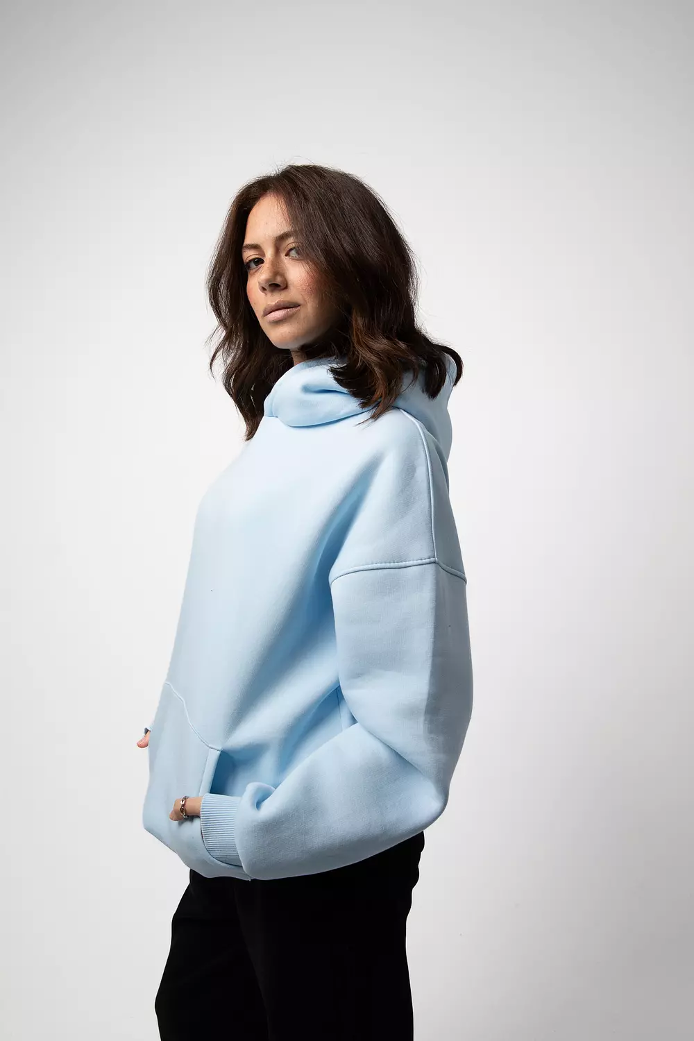 Oversized Baby Blue Hoodie – Cool Wave 2