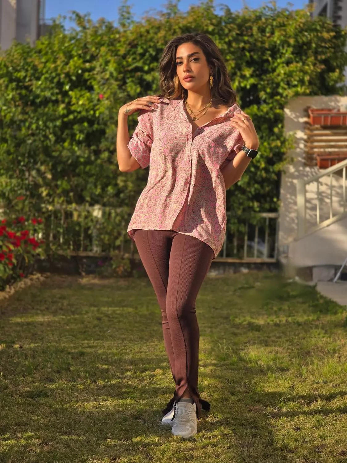 Pink leopard shirt hover image