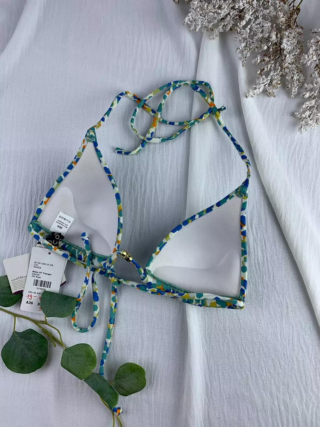 Unwired padded bikini top made in Germany 36/38/40/42 hover image