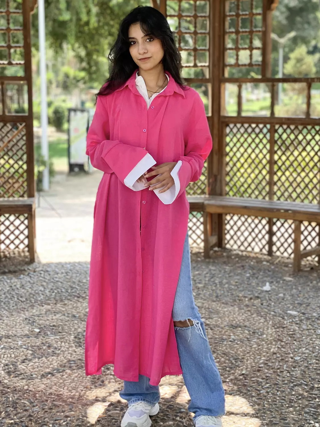 Flowy Shirt Fuchsia  1