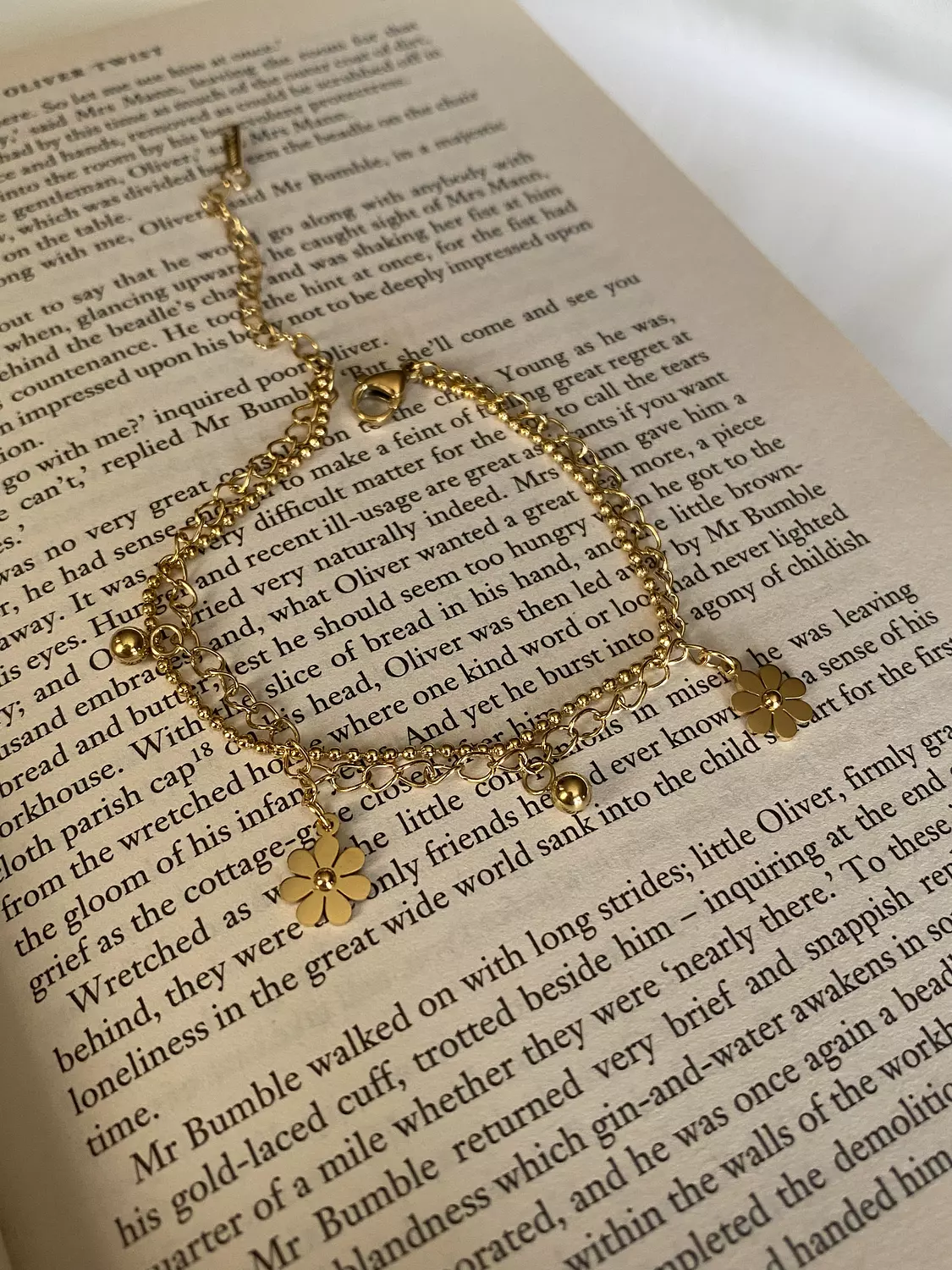 Layered Gold Daisy Bracelet image