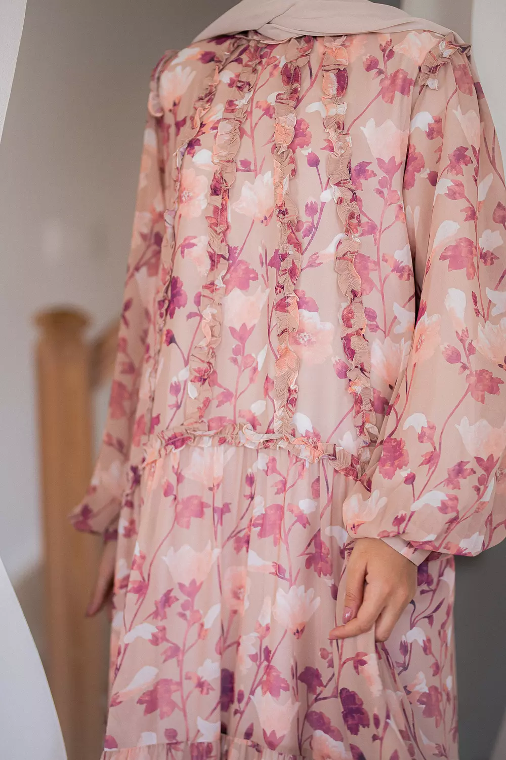 Vanilla Chiffon Dress with Full Lining 2