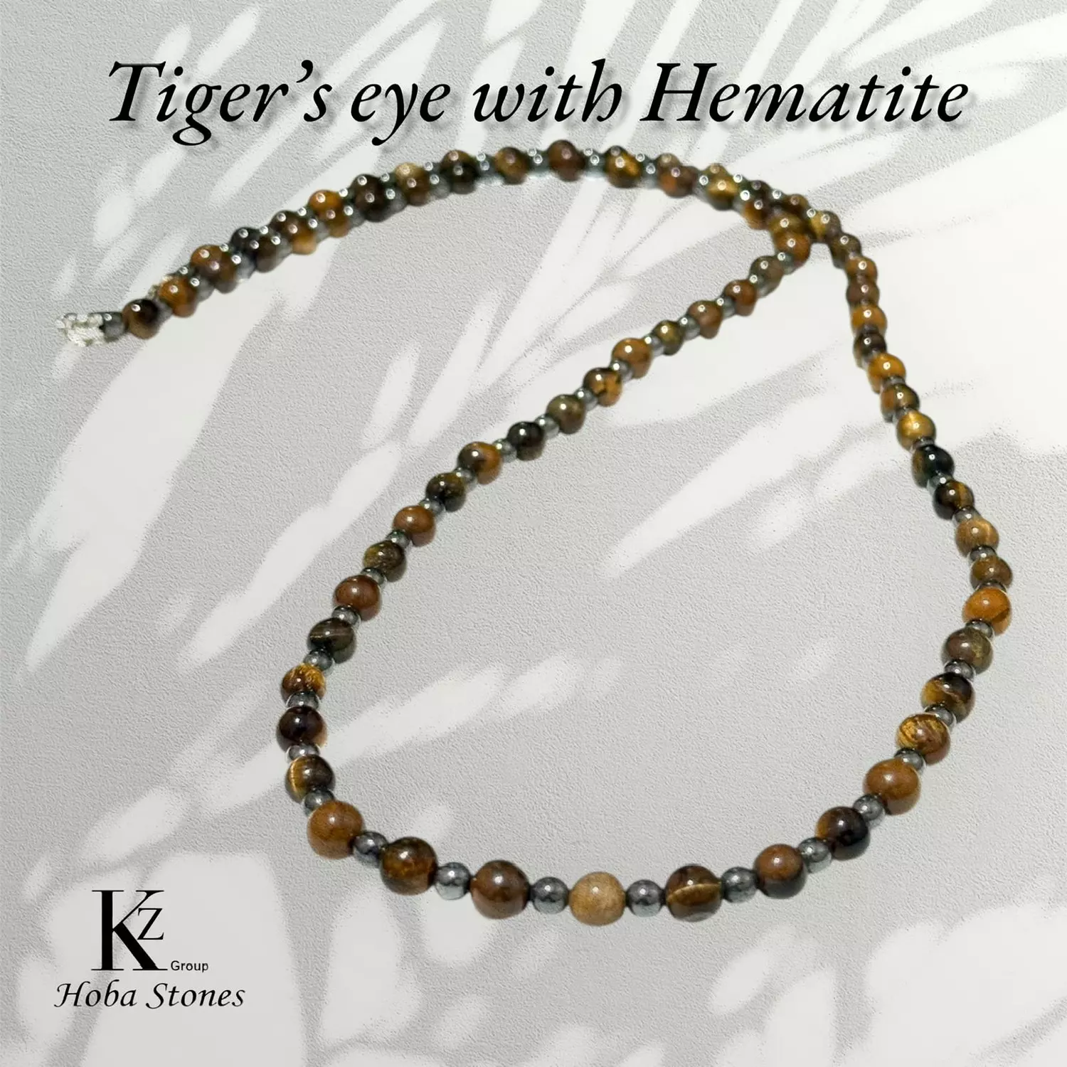 Necklace Tiger eye with Hematite  4