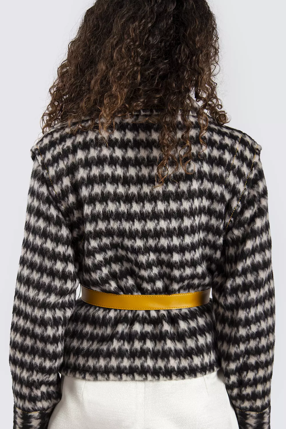 Black and White Checked Wool Jacket  hover image